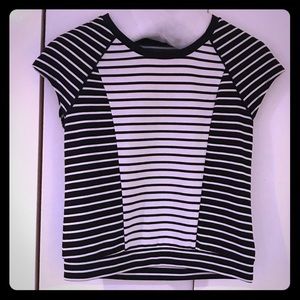 Black White - White Black Peter Som Striped Top